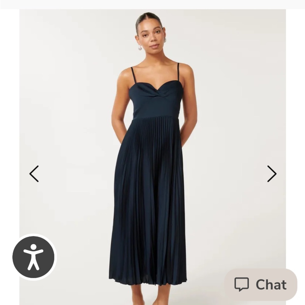 Ever New Navy Pleated Midi Dress